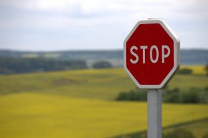 Red stop sign in country field